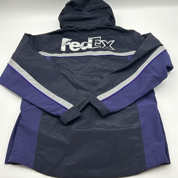 VINTAGE FEDEX JACKET MEN’S MEDIUM BLACK PURPLE FULL ZIP JACKET - Picture 9 of 11